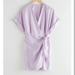 & Other Stories Lilac Kimono Wrap Mini Dress